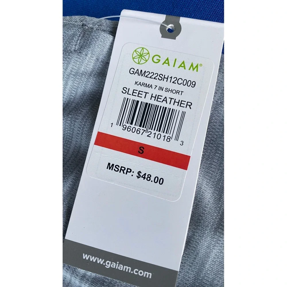 Gaiam Mens Karma 7 In Short Sleet Heather Grey GAIAM Size S NWT